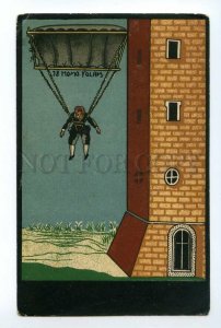 497318 HISTORY AVIATION Verancios Faust parachute Vintage russian game card