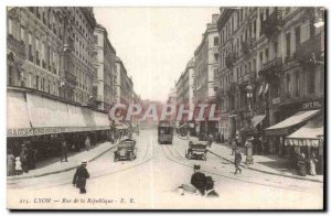 Lyon Old Postcard Rue de la Republique