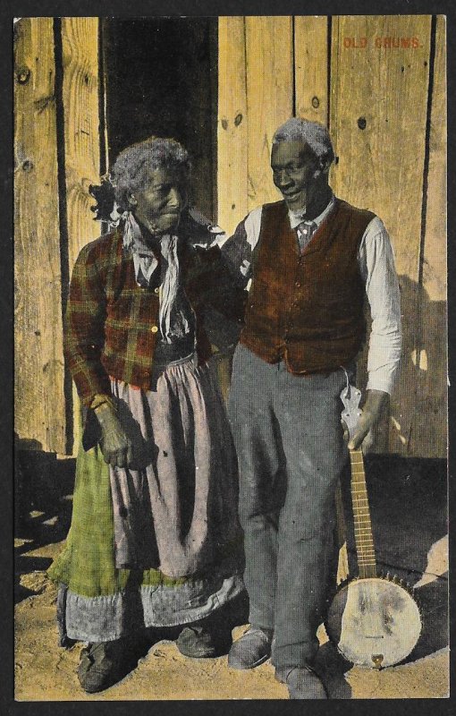 Old Chums Black Man With Banjo & Woman Used c1910s