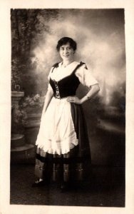 Real Photo Lady In Dress Novelty Photo Studio Peoria Illinois