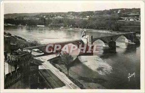 Old Postcard Avignon Vaucluse Bridge St Bezenet seen the Dom of the Rock