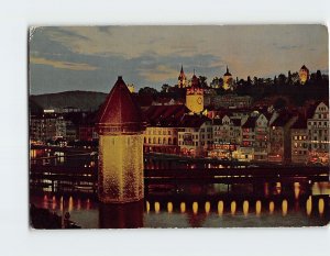 Postcard Wasserturm mit Altstadt und Museggtürmen, Lucerne, Switzerland