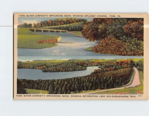 Postcard York Water Company's Impounding Basin York Pennsylvania USA