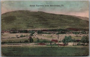 1910 Manchester, Vermont Hand-Colored Postcard Mount Equinox Panorama View