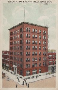 Postcard Security Bank Building Cedar Rapids Iowa IA 1925