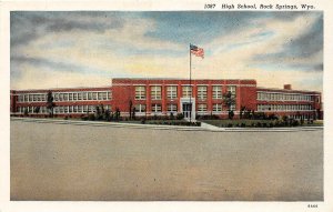 G58/ Rock Springs Wyoming Postcard Linen High School Building