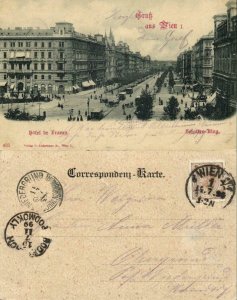 austria, VIENNA WIEN, Hotel de France, Schotten-Ring (1899) Postcard