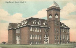 1910 High School Centerville South Dakota Binford hand colored postcard 11945