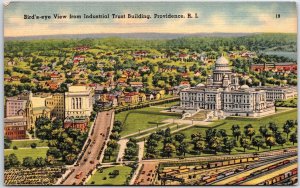 VINTAGE POSTCARD BIRDS EYE VIEW FROM THE INDUSTRIAL TRUST BUILDING PROVIDENCE RI