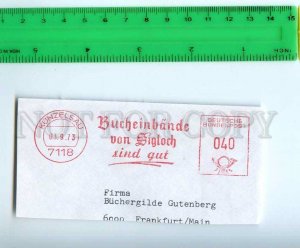 292501 GERMANY 1973 piece of COVER Postage meter Kunzelsau Bucheinbande