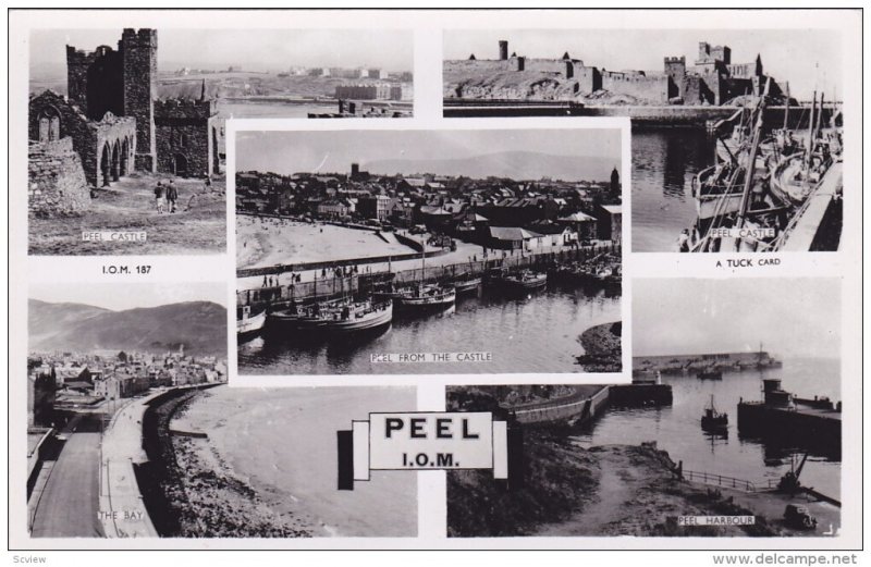 RP:PEEL, 5-view postcard, I.O.M. , UK, 20-30s