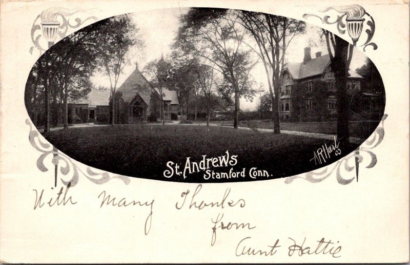 St Andrews Episcopal Church, Stamford CT Undivided Back c1905 Vtg Postcard O46