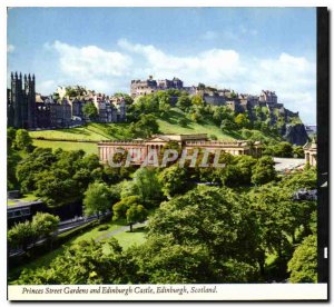 Modern Postcard Princes Street Gardens and Edinburgh Castle Edinburgh Scotland