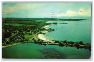 1965 Aerial View of Kennebunk Beach Maine ME, Great Spurs Of Rock Postcard