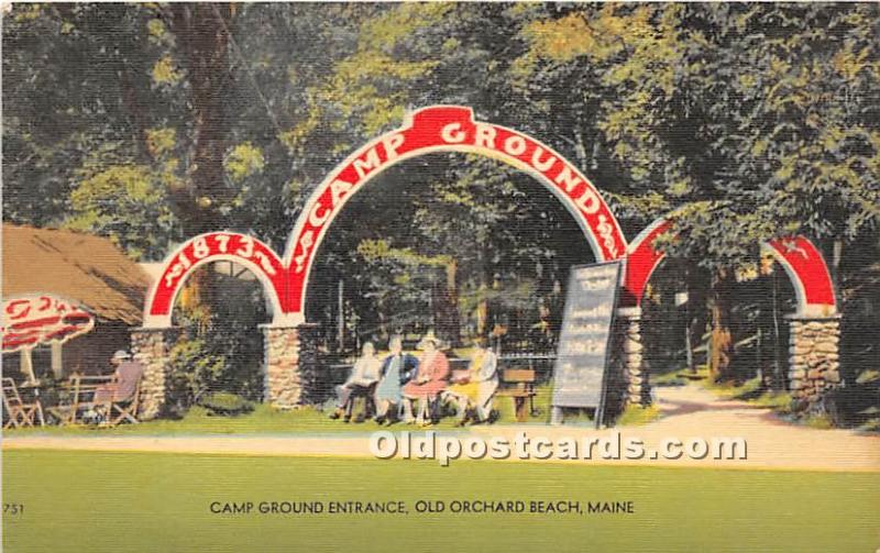 Camp Ground Entrance Old Orchard Beach, Maine, ME, USA Unused 