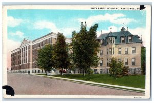 1937 Holy Family Hospital Manitowoc Wisconsin WI Antique Posted Postcard