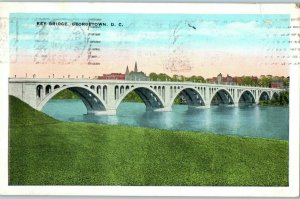 Bridges Postcard Key Bridge Georgetown DC Posted 1931