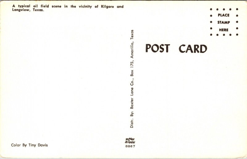 Texas Oil Field Towers Street View Cars Kilgore Longview Texas Postcard