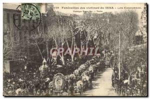 Old Postcard Toulon Death Funerals of victims of Jena Crowns