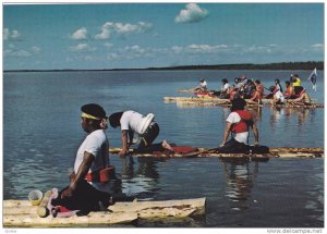 Indian ceremony on water , N.W.T. , Canada , 60-70s