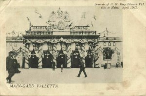 malta, VALLETTA, Main Guard, Visit of King Edward VIII (1903) Postcard