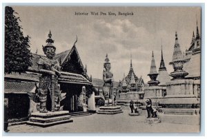 c1910 Interior Wat Pra Keo Bangkok Thailand Antique Unposted Postcard