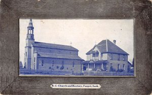 Forget Saskatchewan Canada RC Church and Rectory Vintage Postcard AA43161