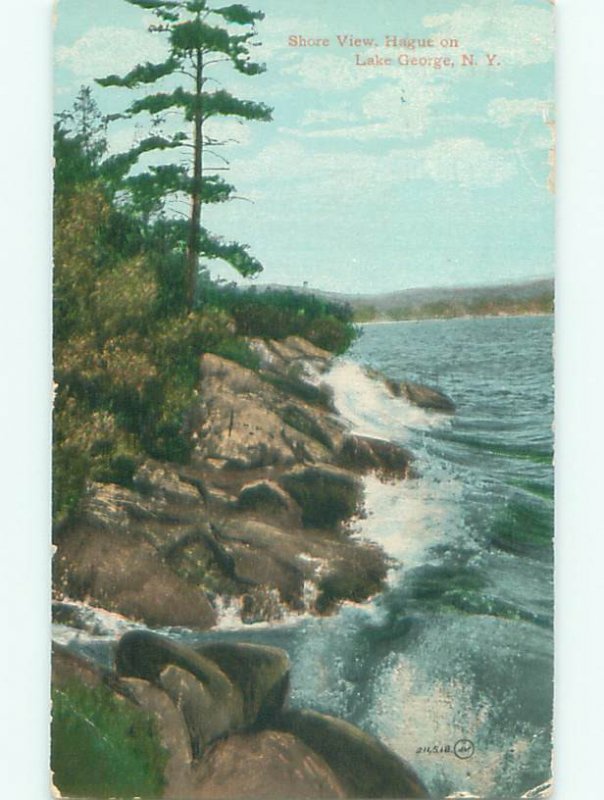 Divided-back LAKE SCENE Adirondacks - Lake George New York NY AE4861