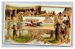 Vintage 1890's Trade Card - Arbuckles Ariosa Coffee - History of Kentucky