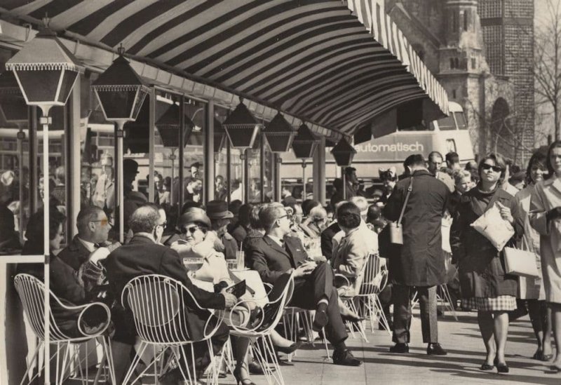 Cafe Kranzier Berlin Germany Restaurant Real Photo Postcard