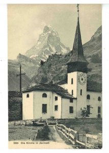 Switzerland - Zermatt. Le Mont Cervin (The Matterhorn) & Church