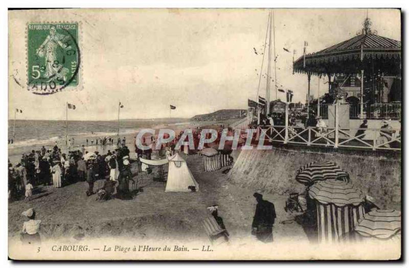 Old Postcard Cabourg The Beach has the & # 39Heure Bath