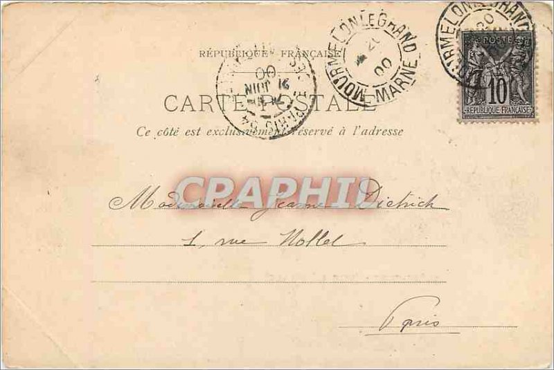 Postcard Old Saint Cloud 1900 general view Map