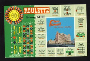 Las Vegas, Nevada/NV Postcard, Roulette Gaming Guide, Fremont Hotel Casino