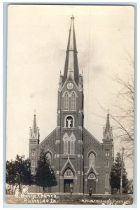 1915 St. Mary's Church Clock Tower Riverside Iowa IA RPPC Photo Antique Postcard