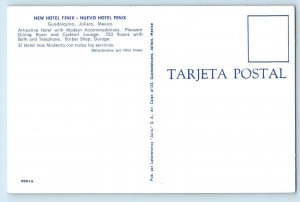 Guadalajara Jalisco Mexico Postcard New Hotel Fenix and Road Aerial View c1950's