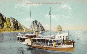 Catalina Island California~Glass Bottom Boat Empress~People on Deck~c1910 Pc