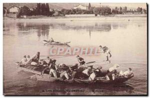 Old Postcard Les Roches de Condrieu Jousting TOP