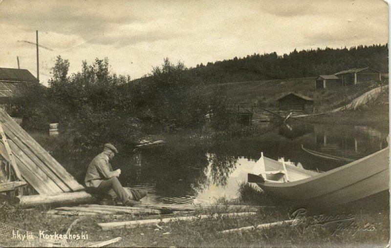 finland suomi, KORKEAKOSKI, Partial View (1925) Päijänne J. Kylä RPPC Postcard