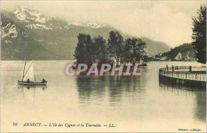 Postcard Old Annecy L'Ile des Cygnes and the Spinner