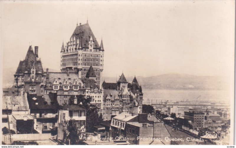 RP; QUEBEC CITY, Quebec, Canada, 1920-1940s; View Showing Chateau Frontenac