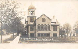 H89/ Lodi Ohio RPPC Postcard c1910 Congregational Church Building 190