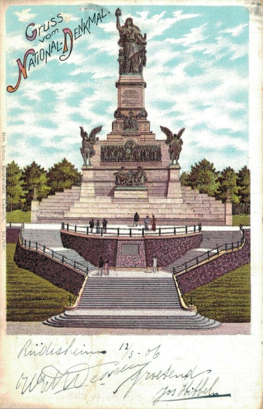 Germany Gruss Vom Nationaldenkmal Vintage Postcard 08.26