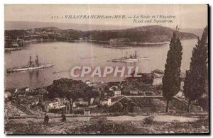 Old Postcard Villefranche Sur Mer La Rade and I Wing Road and Yacht Squadron
