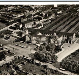 c1940s Wiesbaden, Germany RPPC Bahnhof Real Photo PC Hauptbahnhof Hesse Vtg A161