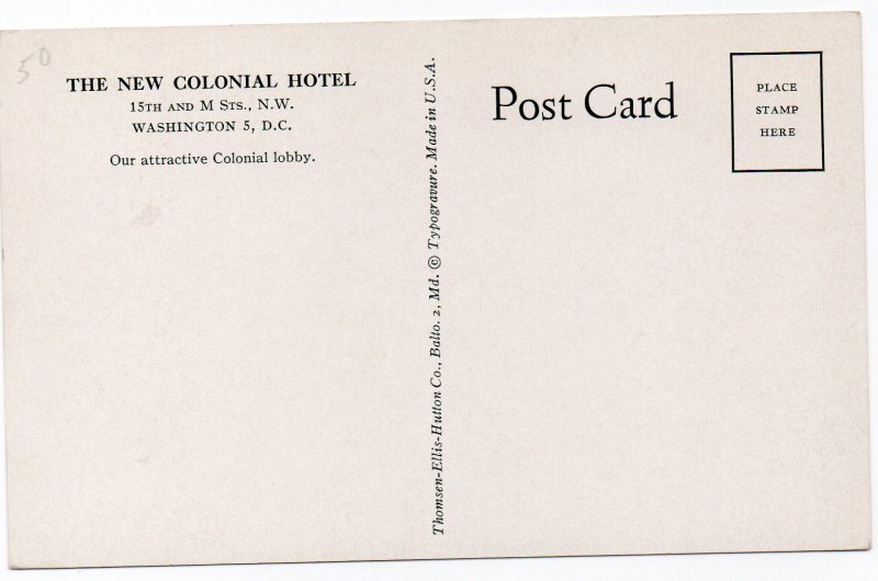 11224 Lobby - New Colonial Hotel, Washington, DC