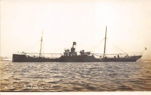 U S S Sarturn Real Photo Military Battleships Ship 