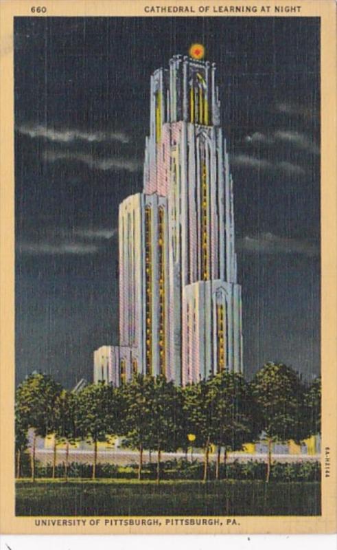 Pennsylvania Pittsburgh Cathedral Of Learning University Of Pittsburgh 1942 C...