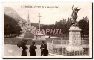 Old Postcard Lourdes Entree De L & # 39Esplanade