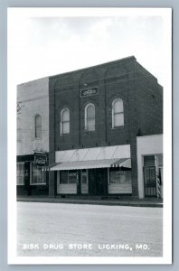 LICKING MO SISK DRUG STORE VINTAGE REAL PHOTO POSTCARD RPPC